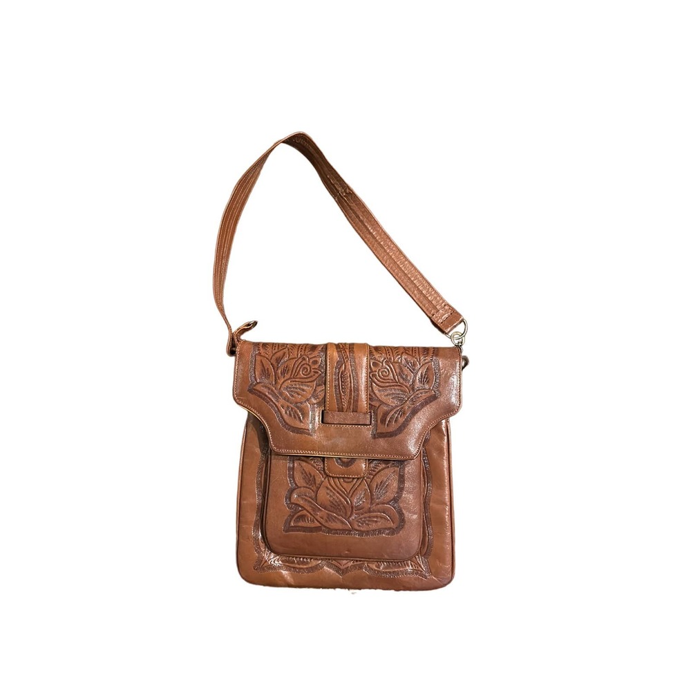 Mickey Genuine Leather Hand Tooled Shoulder Bag